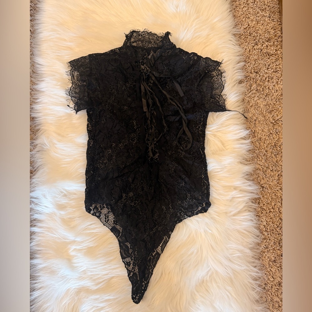Elegant Black Lace Women Top